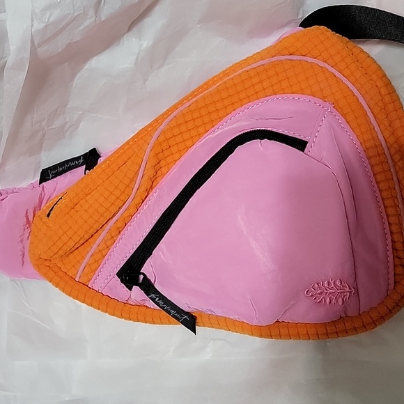 Nwt Free People Movement Cold Shoulder Sling Bag Orange & Pink Crossbody main image 6